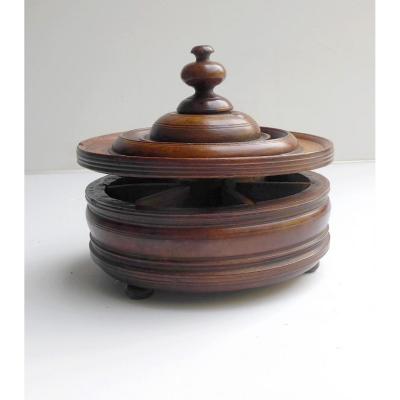 Spice Box, 18thc Turned  Wood, Primitive, Rhone Valley