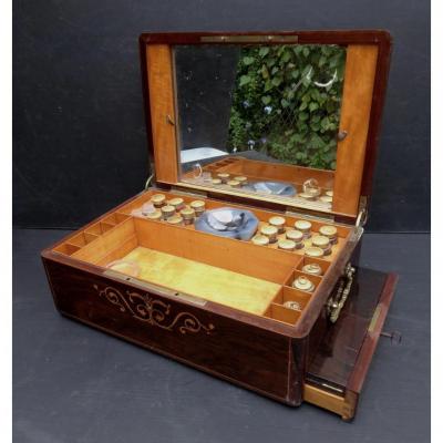Necessaire Box For Artist, Inlaid, Charles X Period