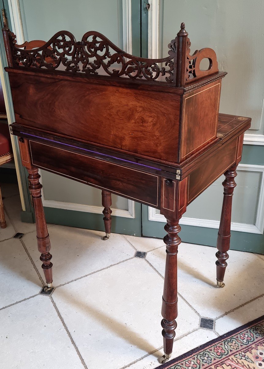 Small Tiered Desk Convertible Into A Game Table, Mid-19th Century-photo-4