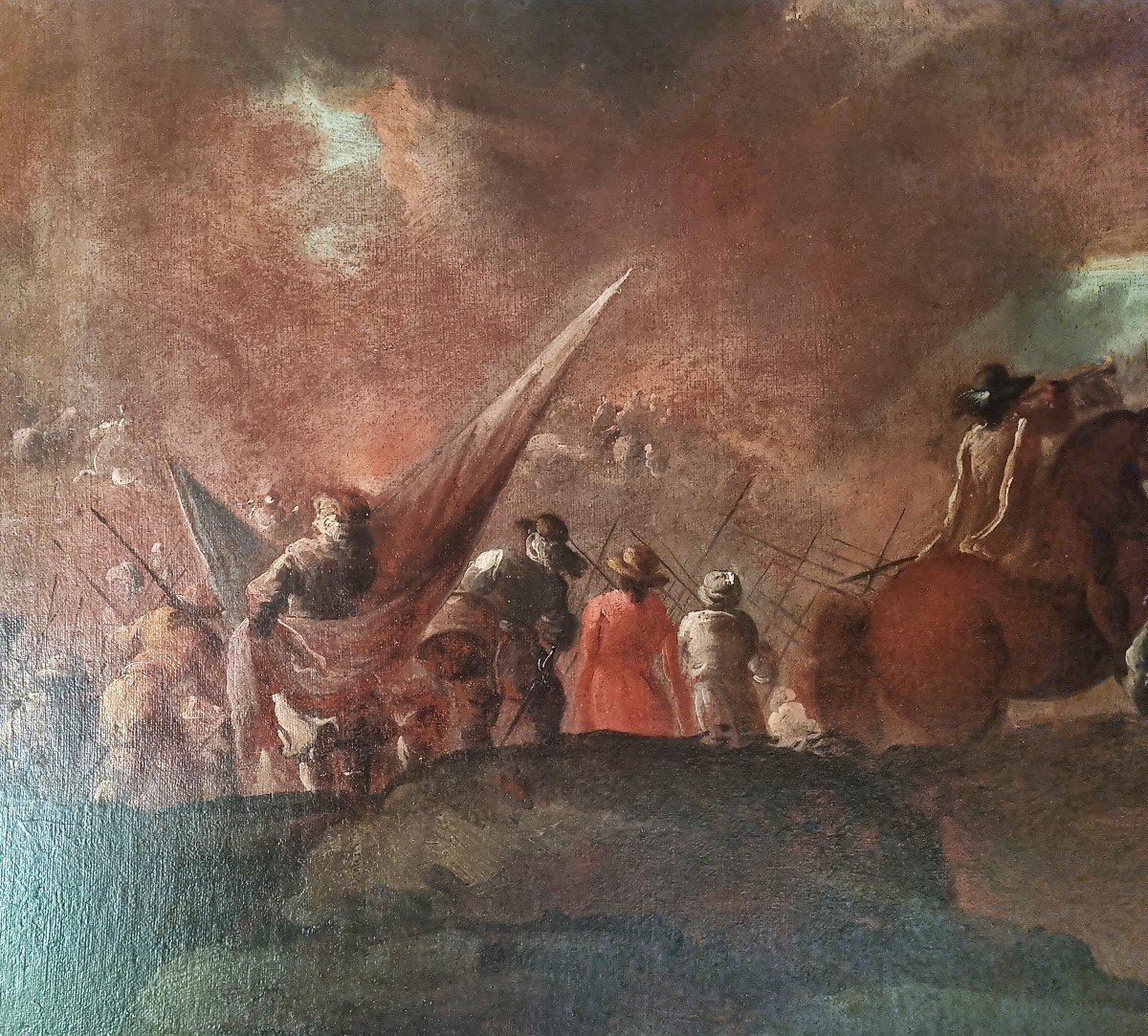 Large Painting Battle Scene French School XVIIth-photo-2