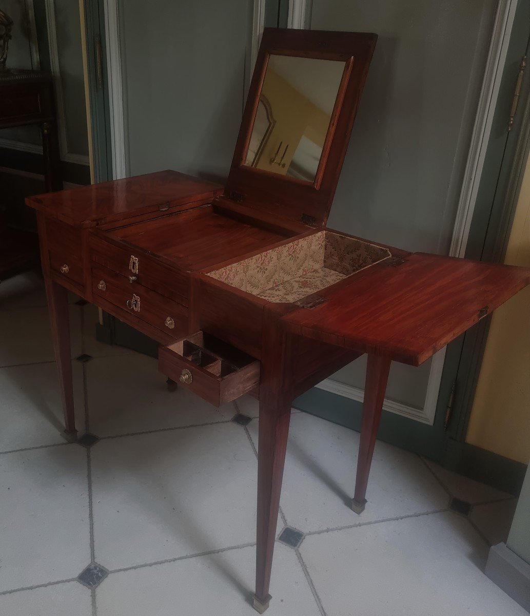 Louis XVI Period Dressing Table In Rosewood Marquetry-photo-3