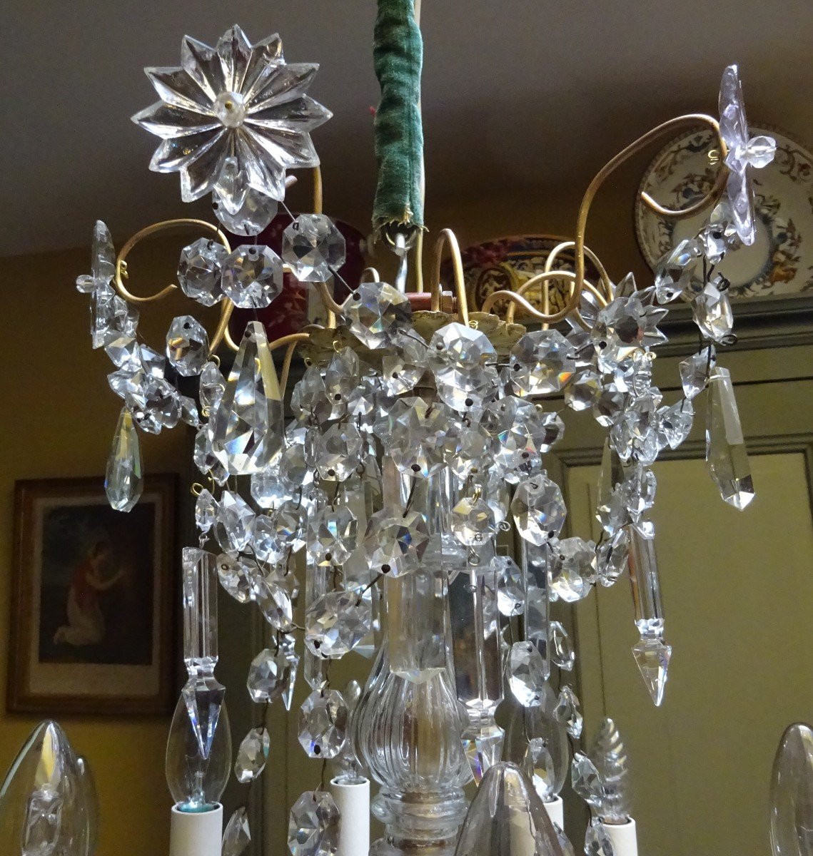 Bronze And Crystal Chandelier 15 Lights Mid 19th Century-photo-4