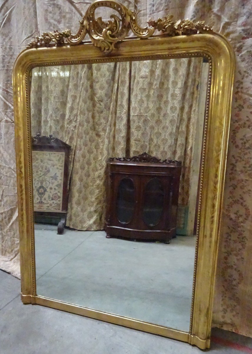 Large Louis Phippe Mirror In Golden Wood