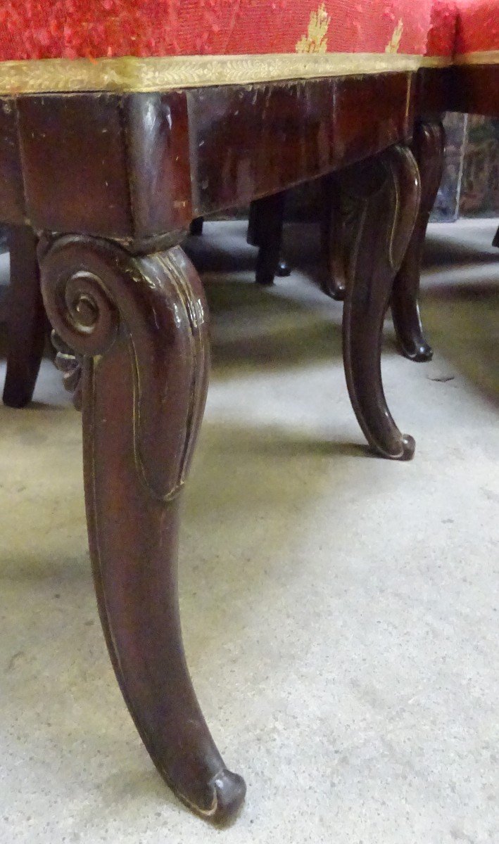 Suite Of Mahogany Chairs From The Restoration Period By Jeanselme.-photo-3