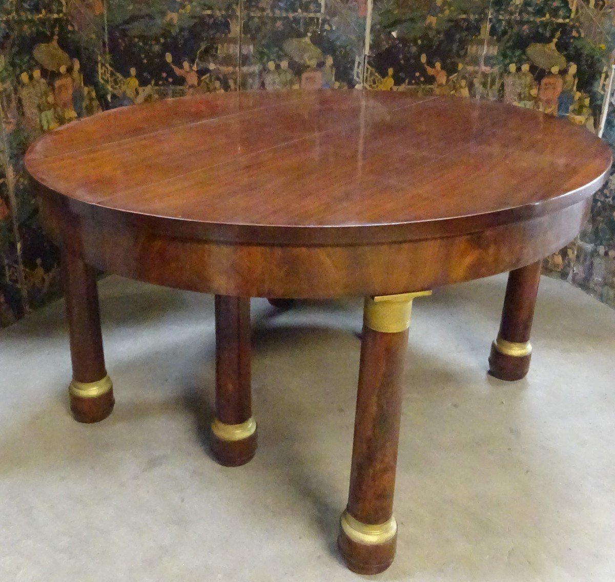 Large Oval Table With Empire Mahogany Dining Room Band