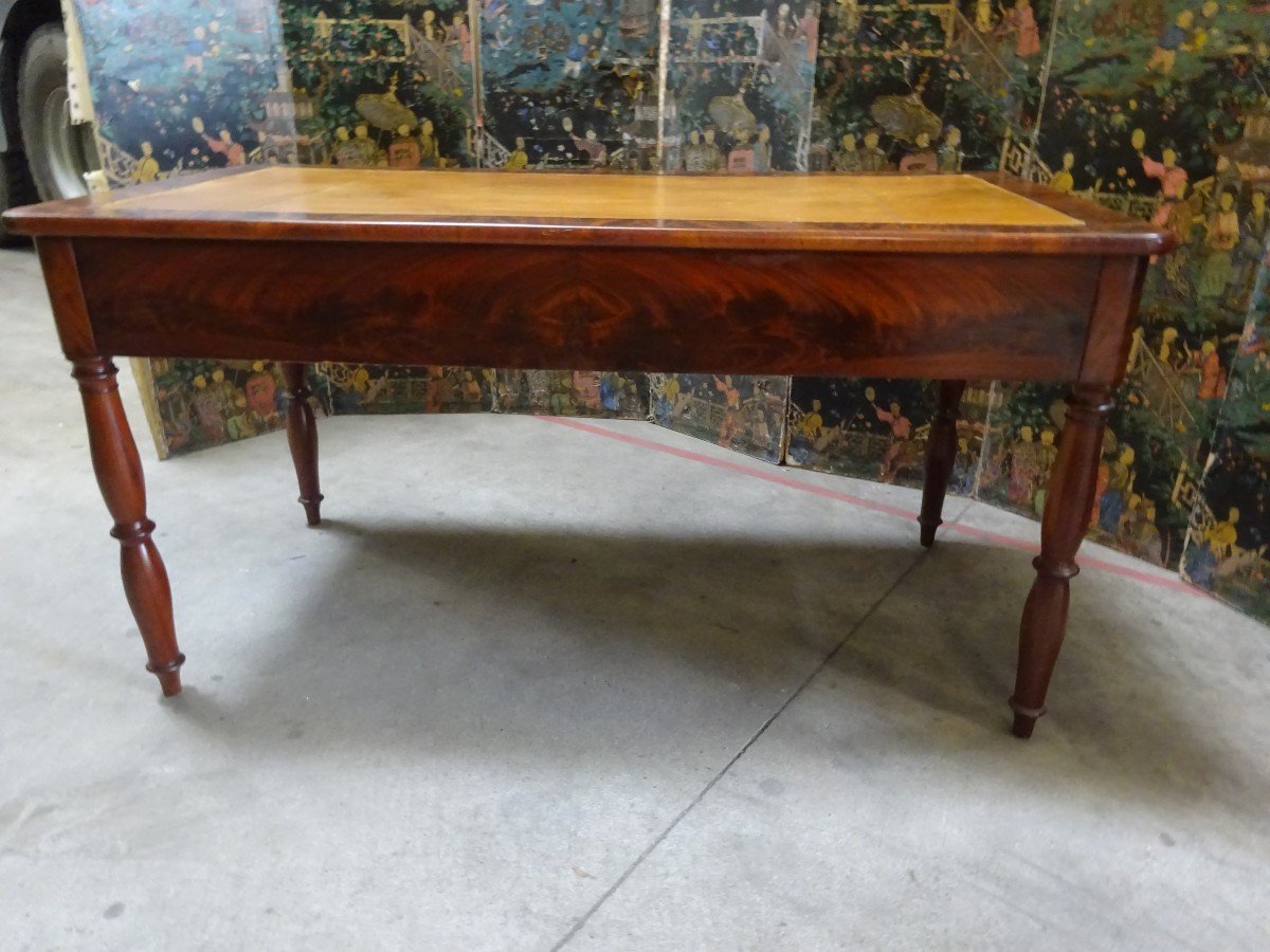 Large Mahogany Flat Desk From The Restoration Period-photo-2