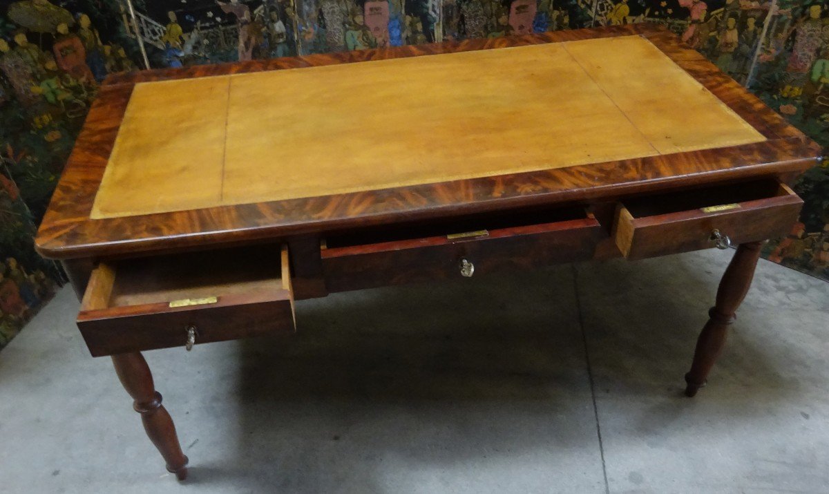 Large Mahogany Flat Desk From The Restoration Period-photo-4