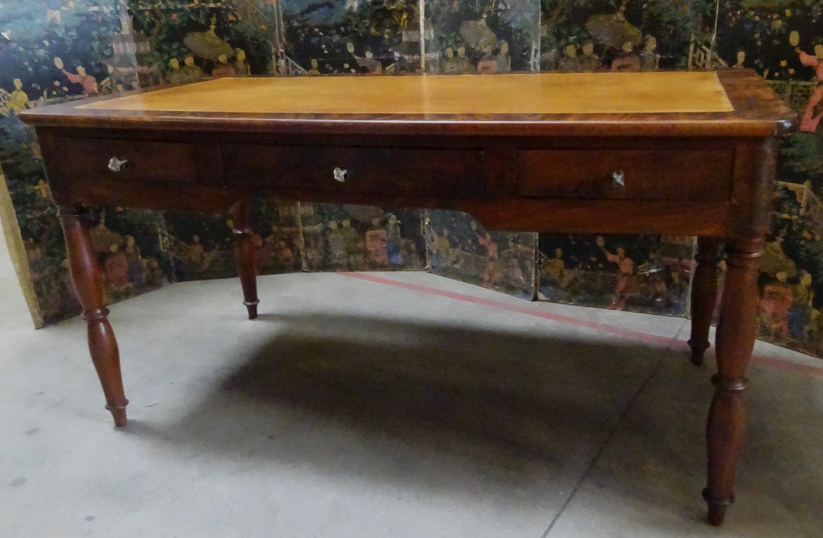 Large Mahogany Flat Desk From The Restoration Period