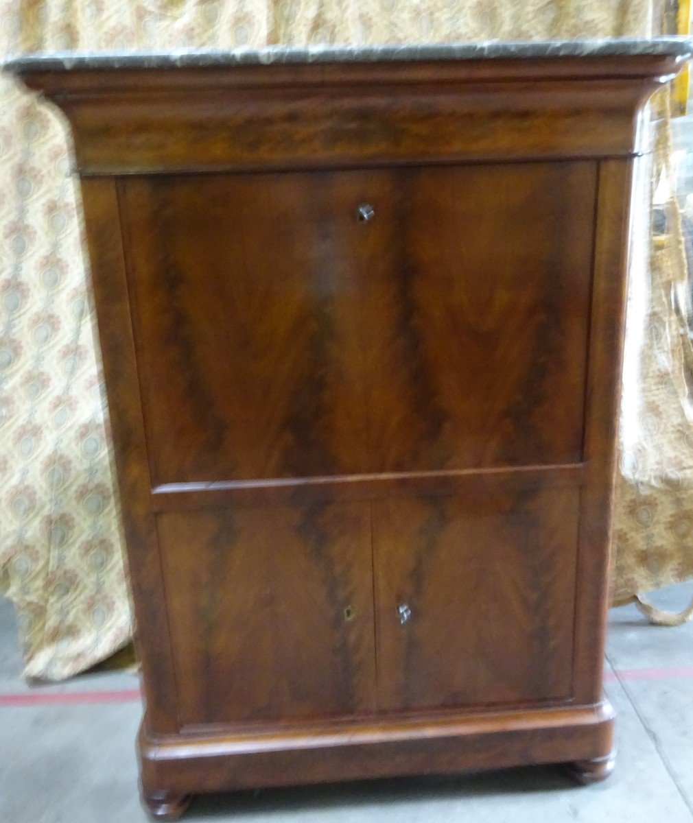 Mahogany Secretary Late Empire Period-photo-4