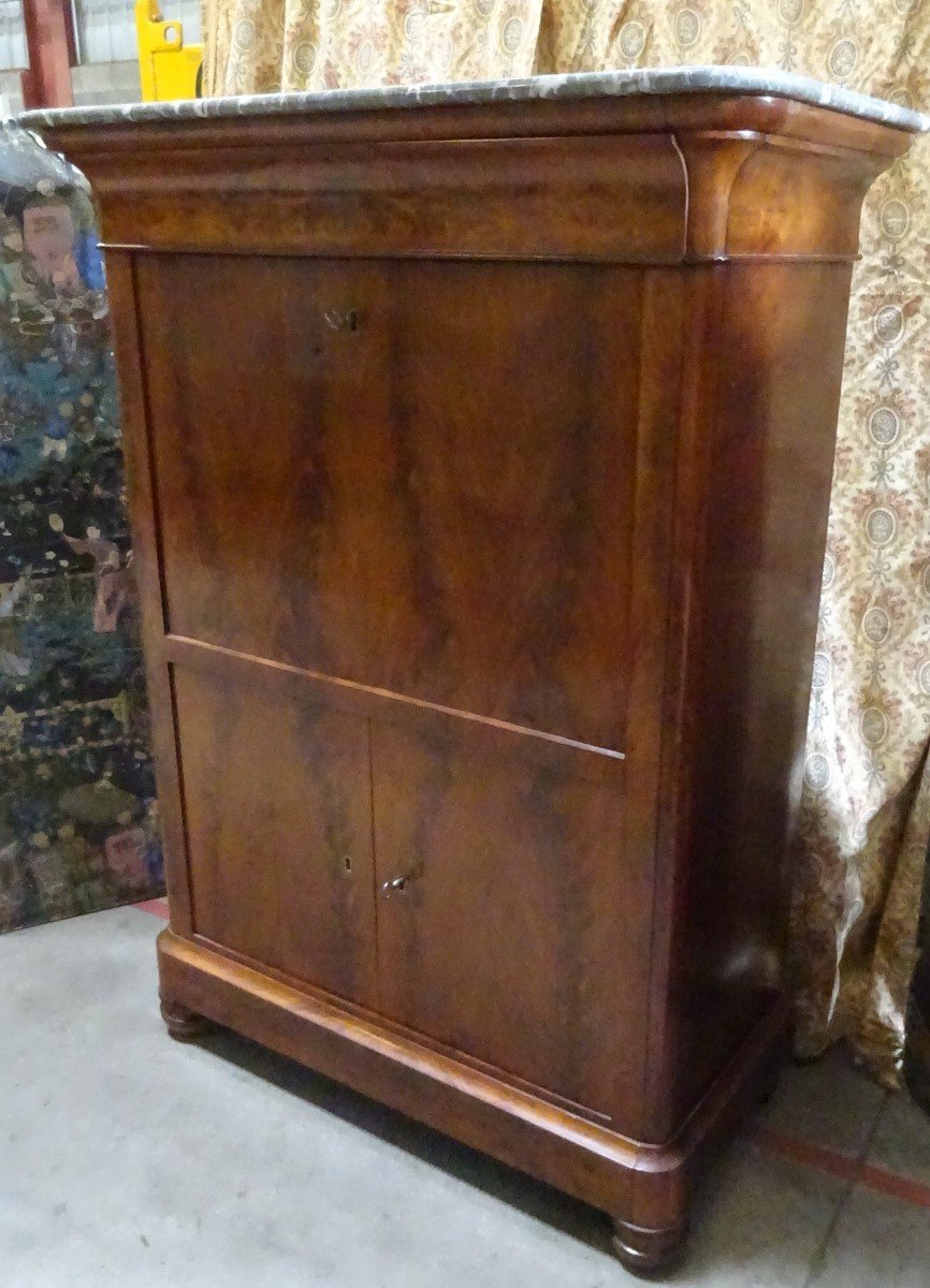 Mahogany Secretary Late Empire Period-photo-5