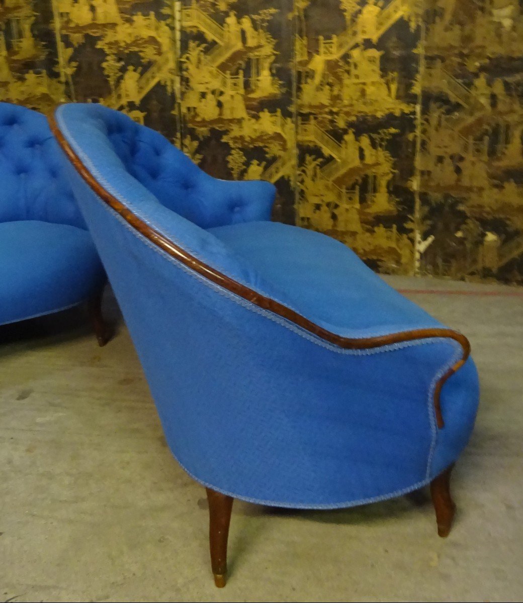 Pair Of Small Sofas From The Napoleon III Period-photo-3