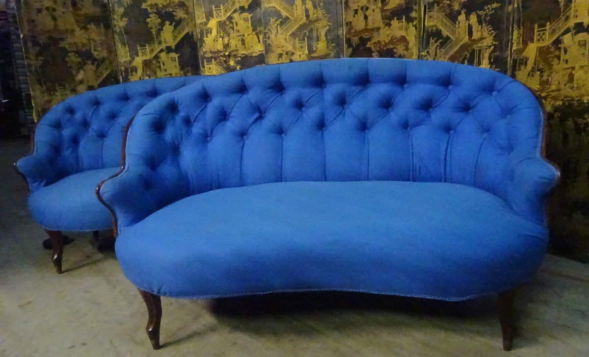 Pair Of Small Sofas From The Napoleon III Period-photo-4