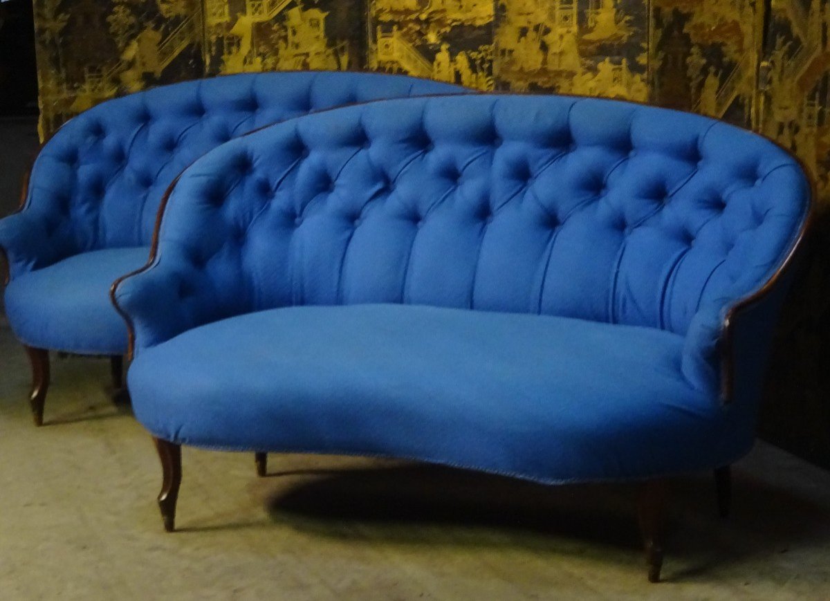 Pair Of Small Sofas From The Napoleon III Period