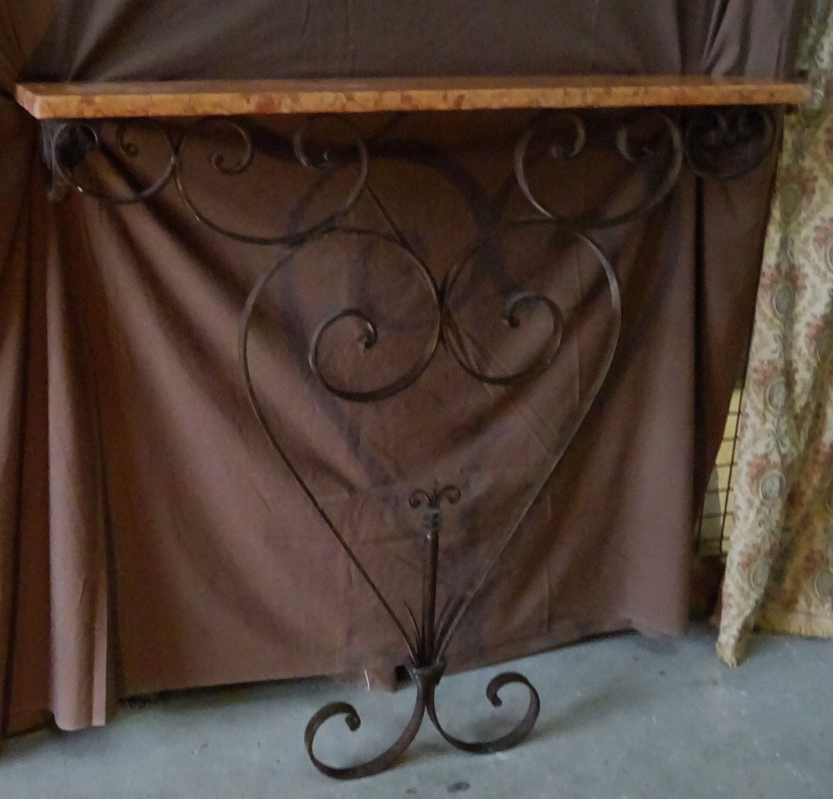 Wrought Iron Console Marble Top-photo-3