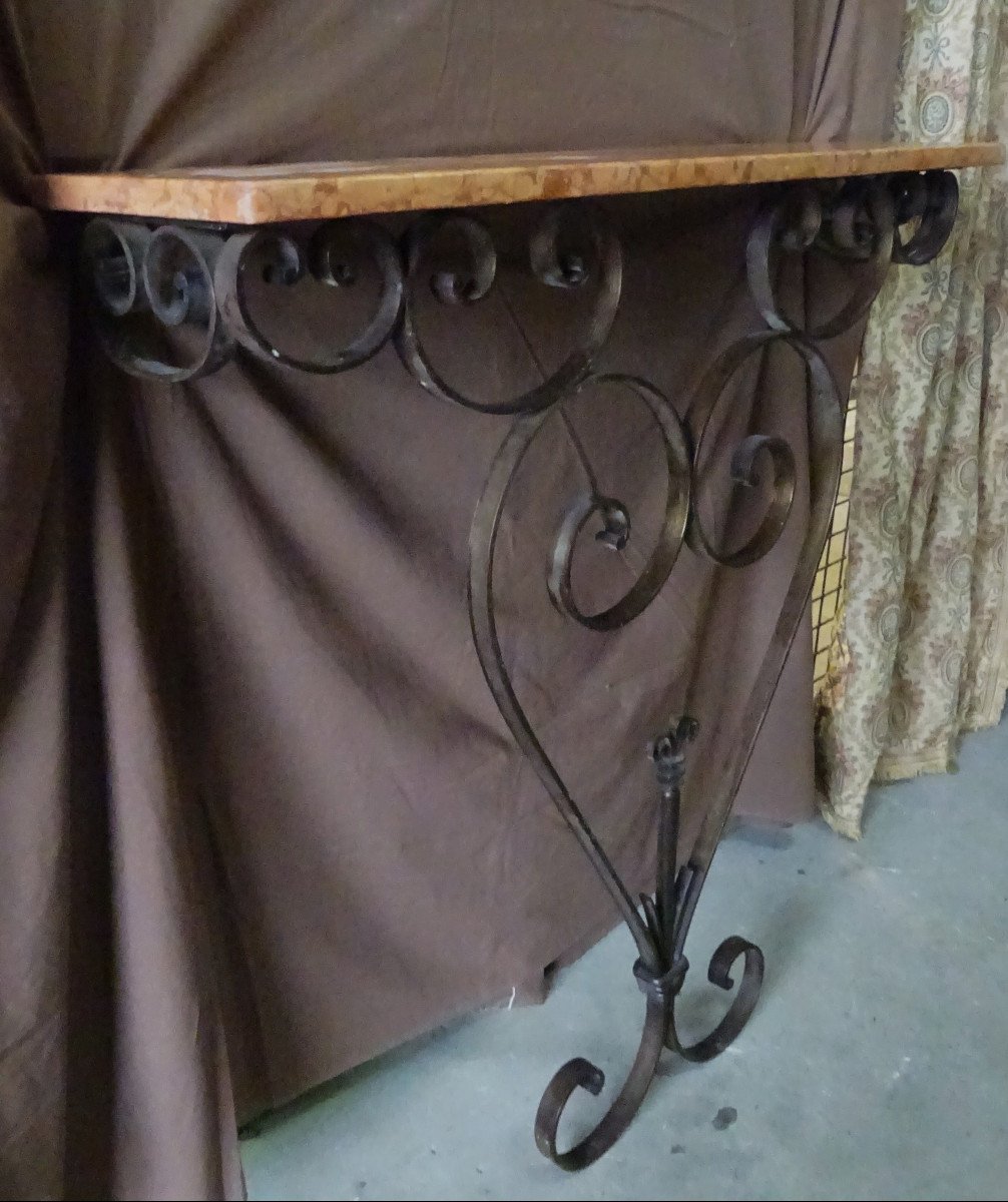 Wrought Iron Console Marble Top