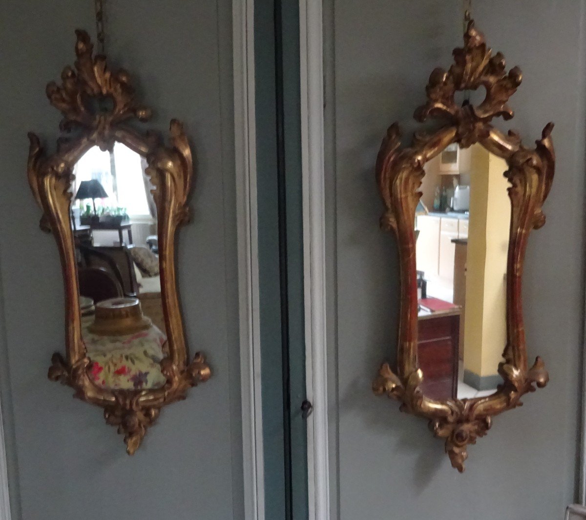 Pair Of Small Italian Mirrors From The End Of The 18th Century-photo-2