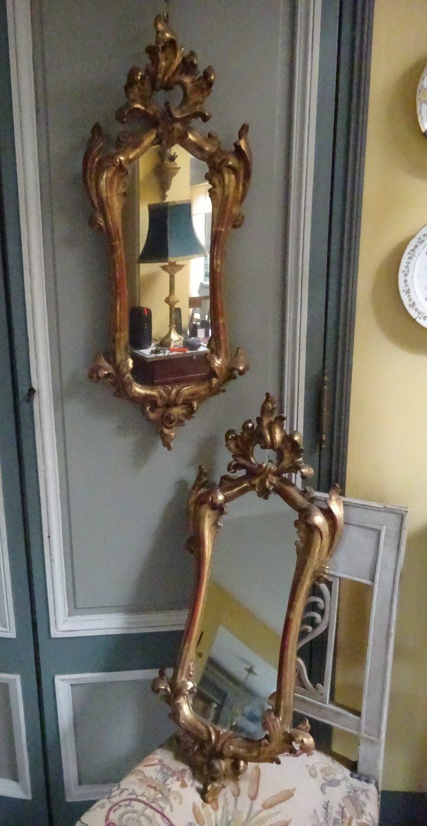 Pair Of Small Italian Mirrors From The End Of The 18th Century