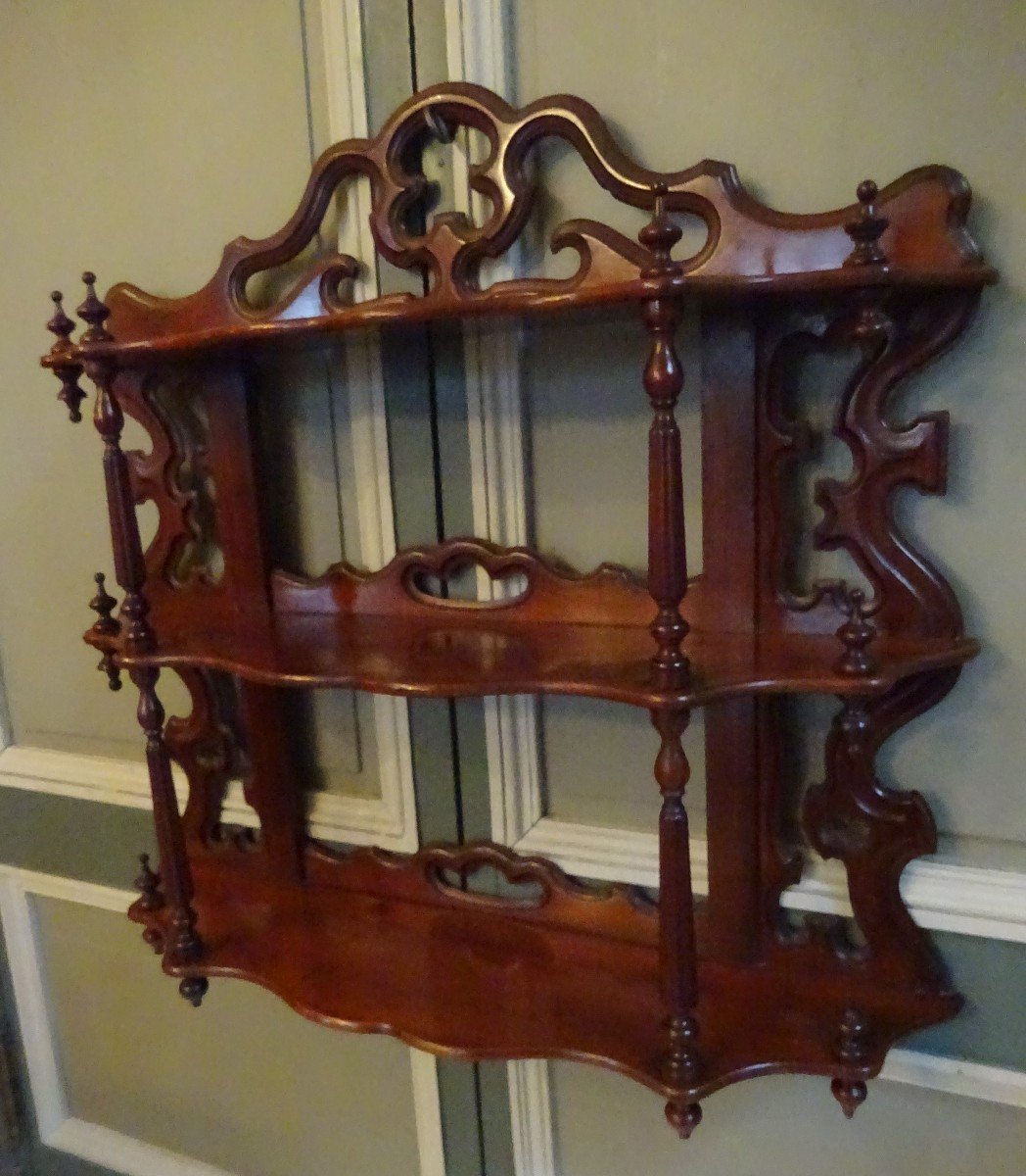 Small Wall Shelf In Solid Carved Mahogany From The Napoleon III Period-photo-2