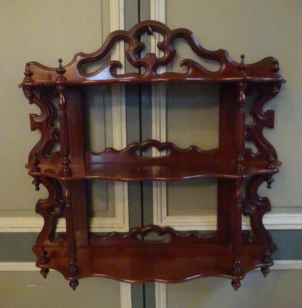 Small Wall Shelf In Solid Carved Mahogany From The Napoleon III Period