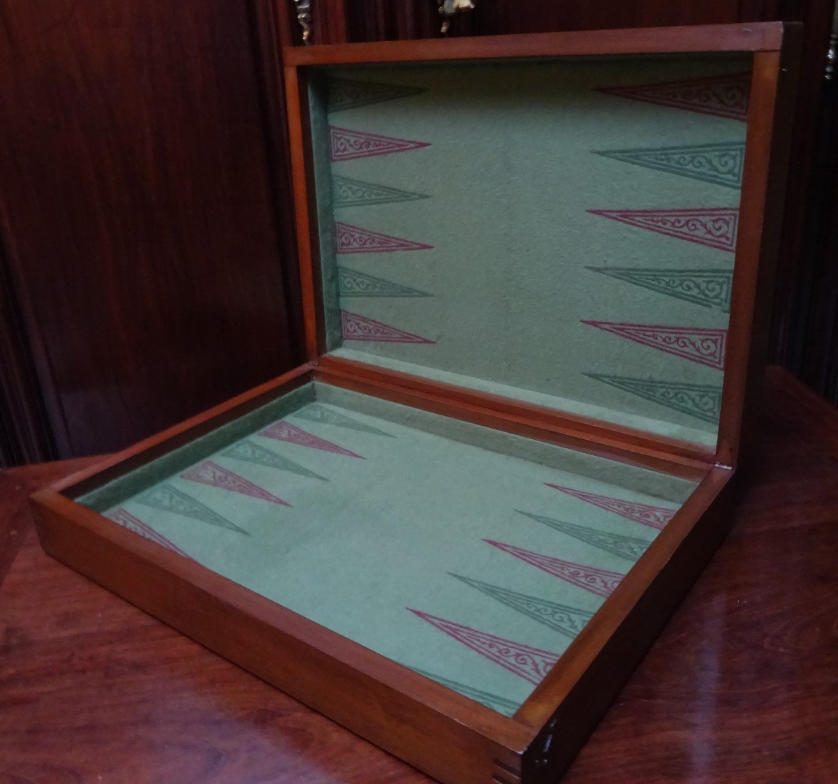 Checkers And Backgammon Game Box Early 20th Century-photo-3