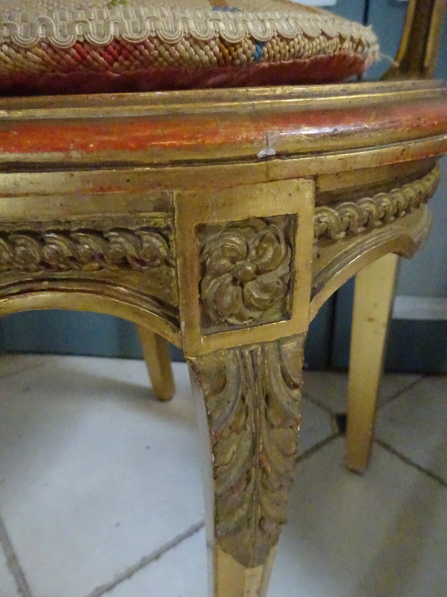 Gilded Wood And Cane Chair From The Late 19th Century-photo-1