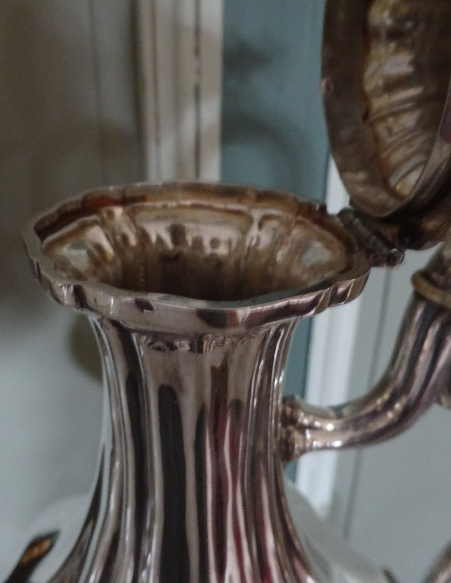 Large 19th Century Solid Silver Jug-photo-2