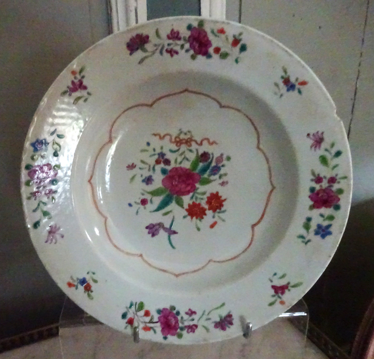 Réunion De Trois Assiettes En Compagnie Des Indes Chine XVIIIème-photo-4