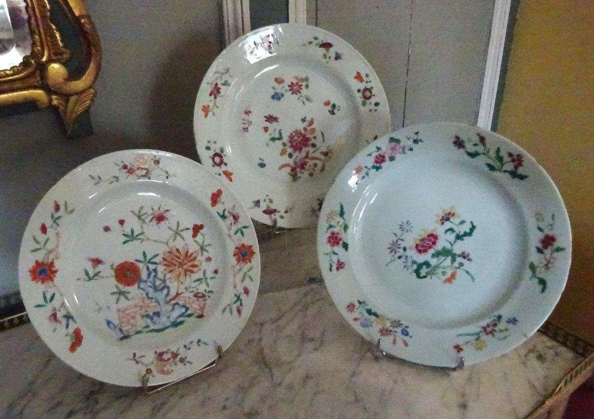 Collection Of Three Plates From The East India Company, China, 18th Century