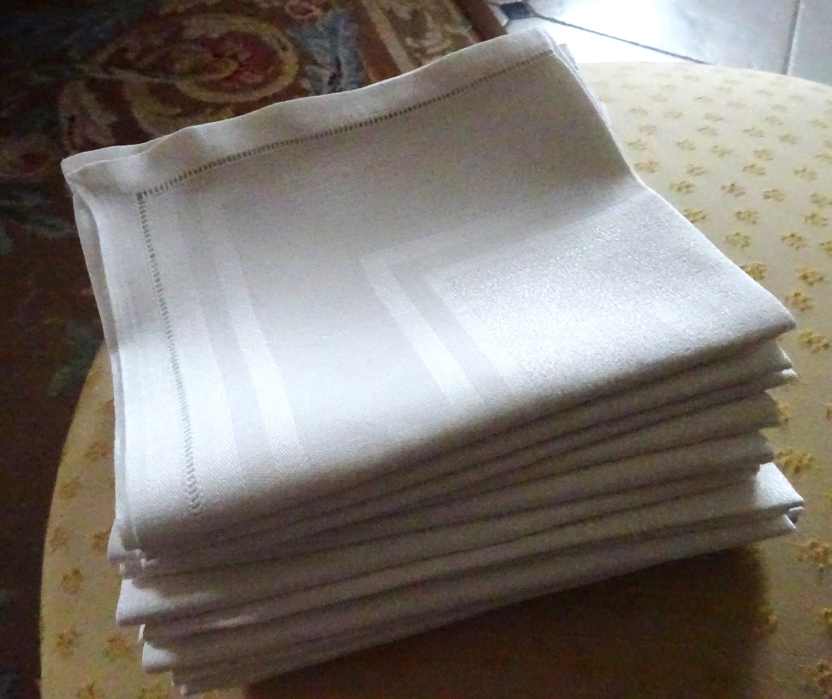 Set Of 12 Granite Napkins, Art Deco Period