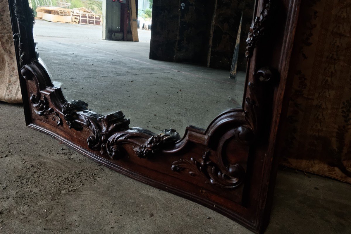 Large Napoleon III Mirror In Carved Oak-photo-4