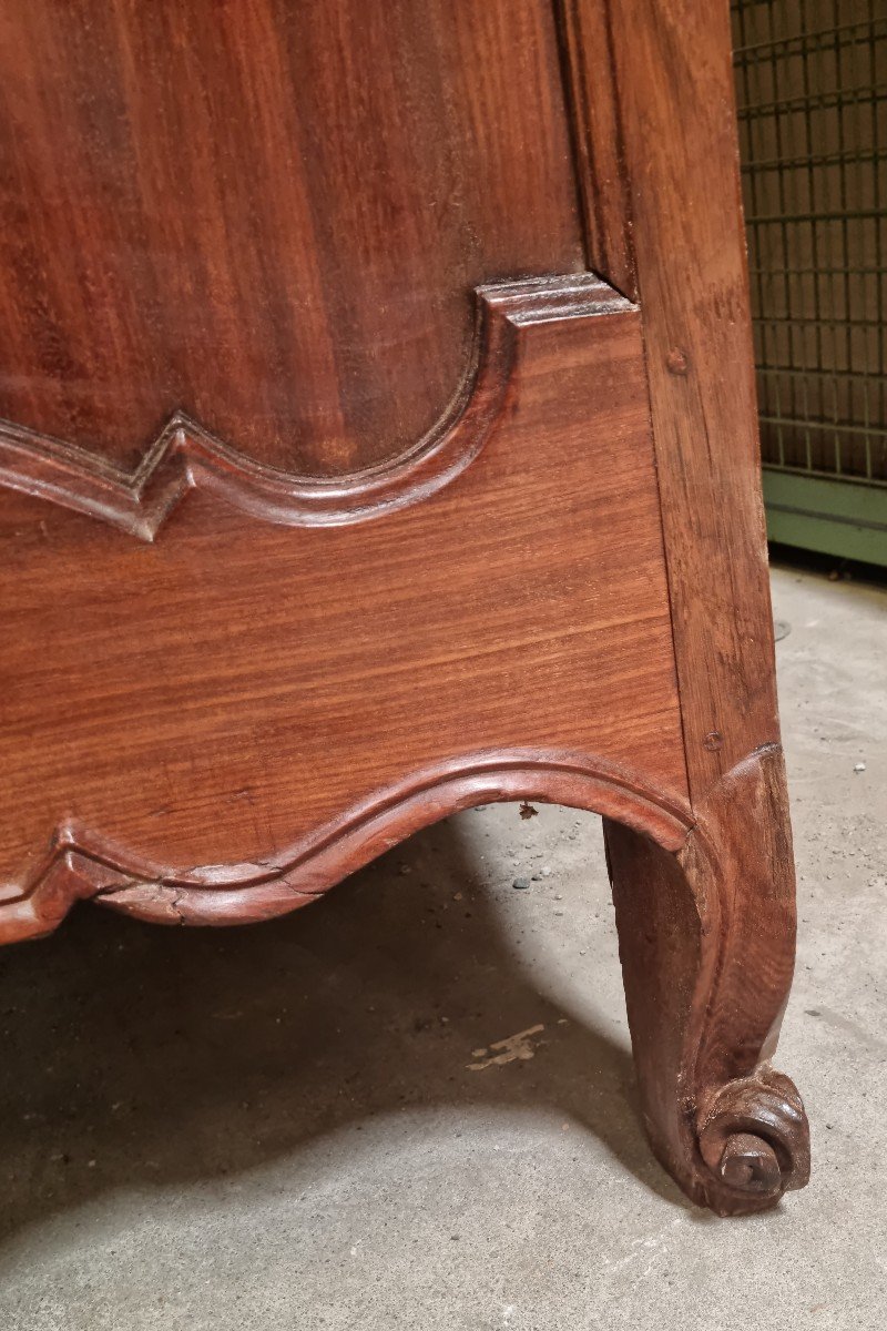 18th Century Wardrobe In Solid Mahogany Port Work-photo-3