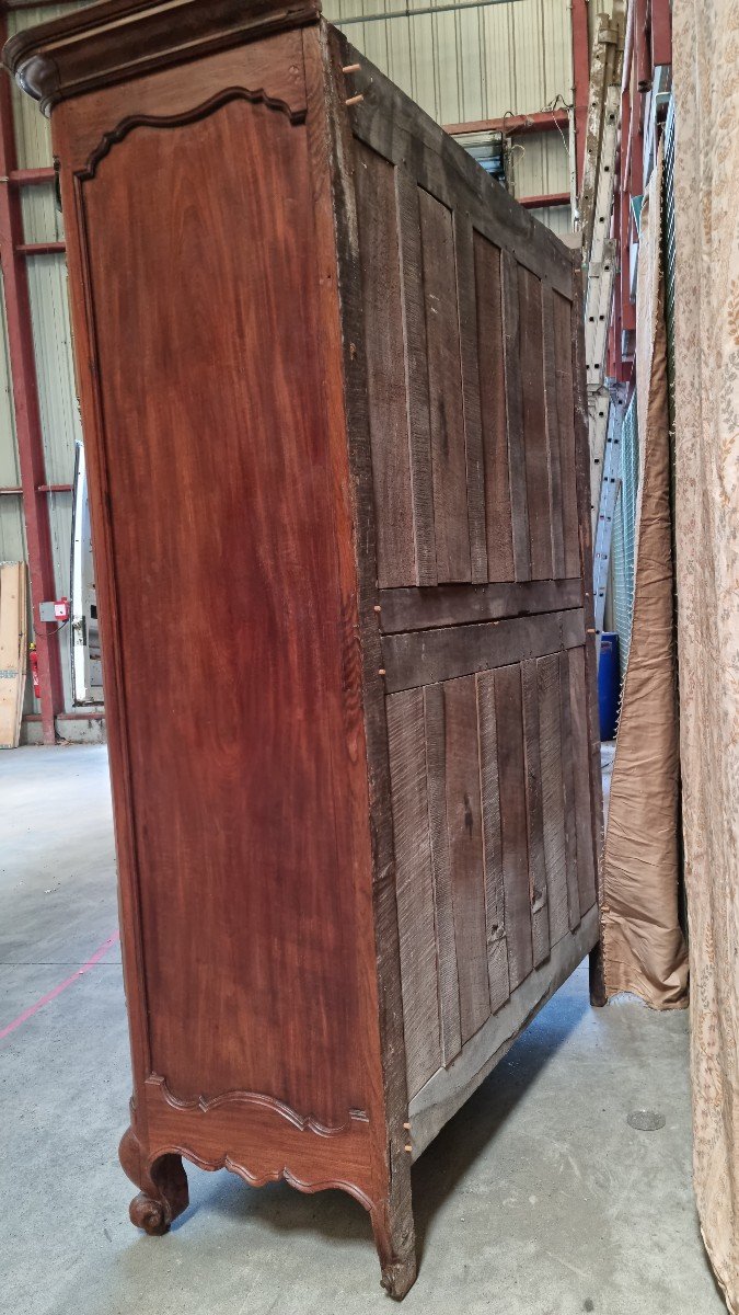 18th Century Wardrobe In Solid Mahogany Port Work-photo-5