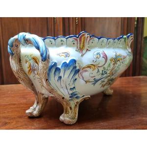 Large Louis XV Style Decorated Earthenware Planter