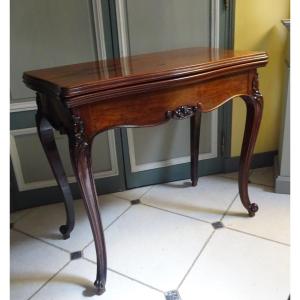 Carved Rosewood Game Table Napoleon III Period