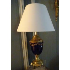 Petite Lampe En Porcelaine Et Bronze Fin XIXème