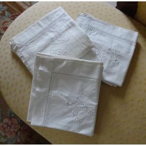 Two Pairs Of Pillowcases With Openwork Decor, They Are Numbered Bv End Of The 19th Century