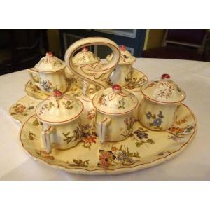 Display Of Small Fine Earthenware Cream Pots, Late 19th Century