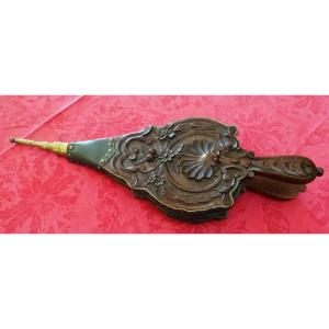 19th Century Carved Walnut Living Room Bellows