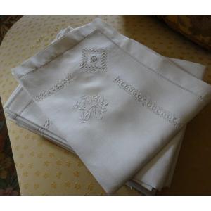 Set Of 12 Thread Napkins From The Early 20th Century