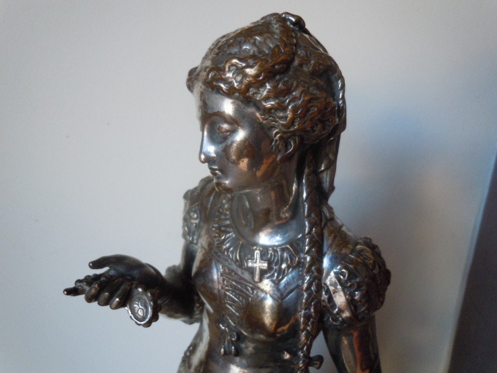 Silver Bronze Sculpture By L Oudry-photo-3