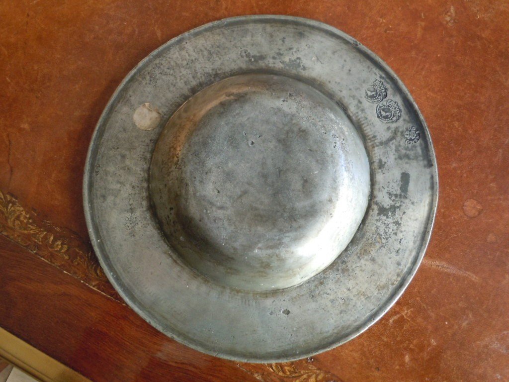 Pewter Patene Nemours 17th Century-photo-4