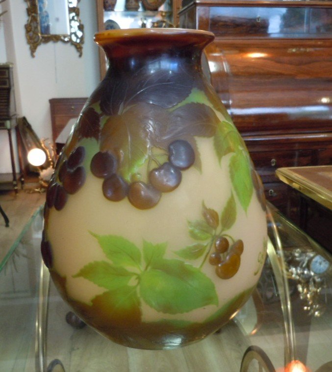 Vase Aux Cerises Emile Galle-photo-1