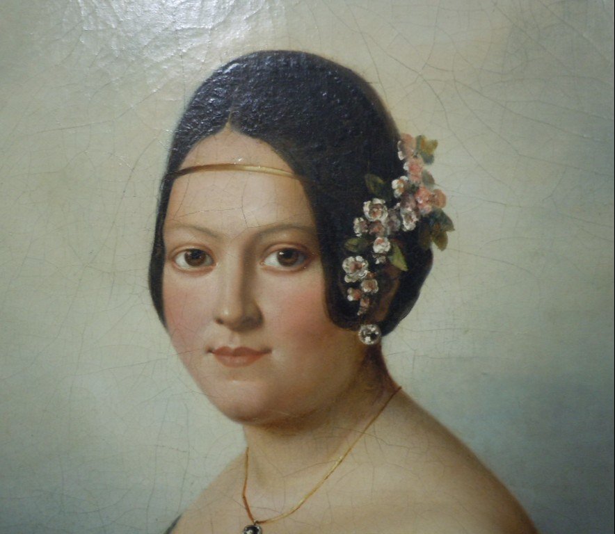 Portrait De Dame Signe Et Date 1834-photo-2