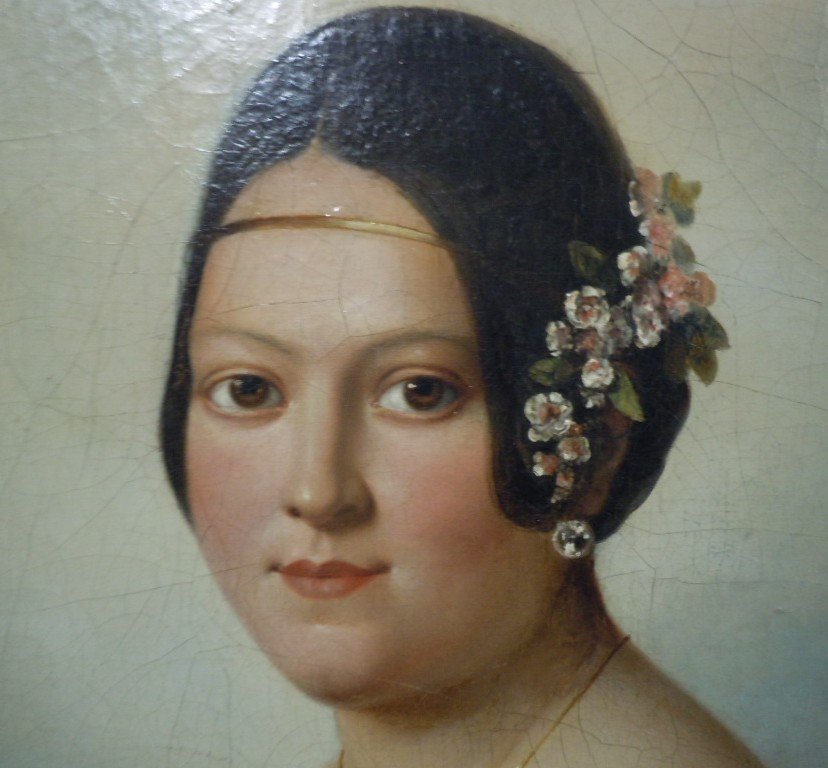 Portrait De Dame Signe Et Date 1834-photo-4