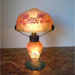 French Glass Table Lamp