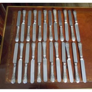 24 Silver Table Knives 