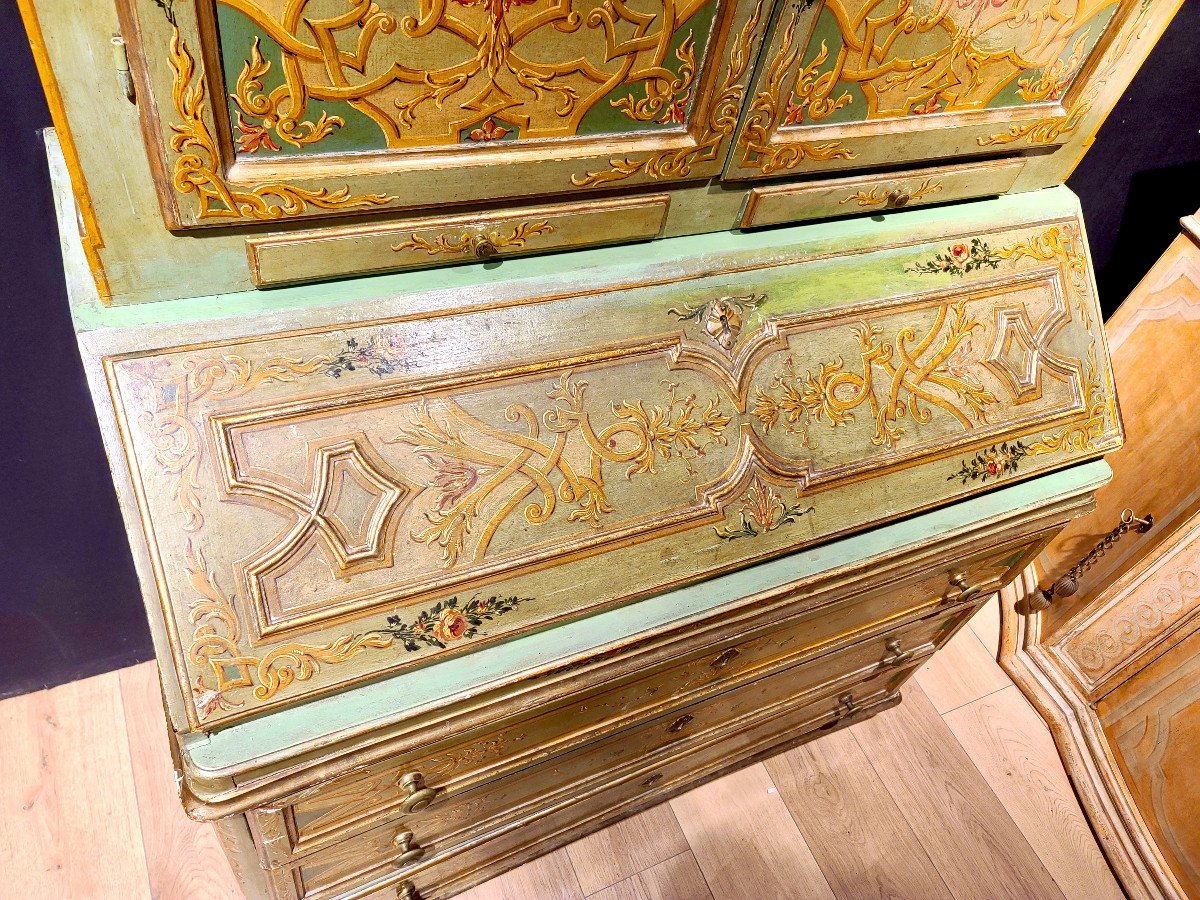 Scriban Chest Of Drawers In Lacquered Wood, Circa 1900 (238cm X 106cm)-photo-3