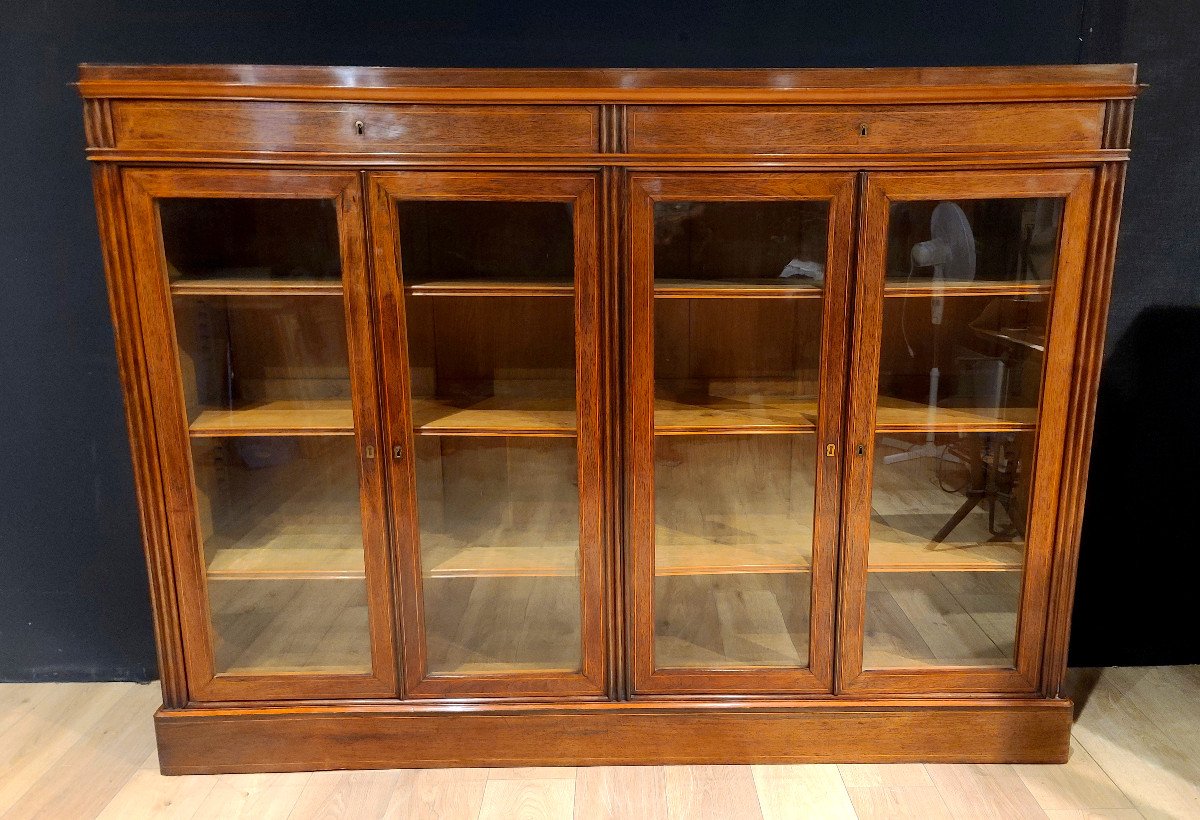 4-door Library In Rosewood, 19th Century. (200cm X 147cm)