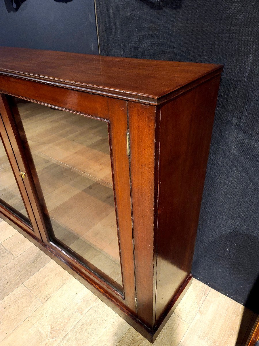 Low Mahogany Bookcase From The 19th Century. (316cm X 110cm)-photo-2