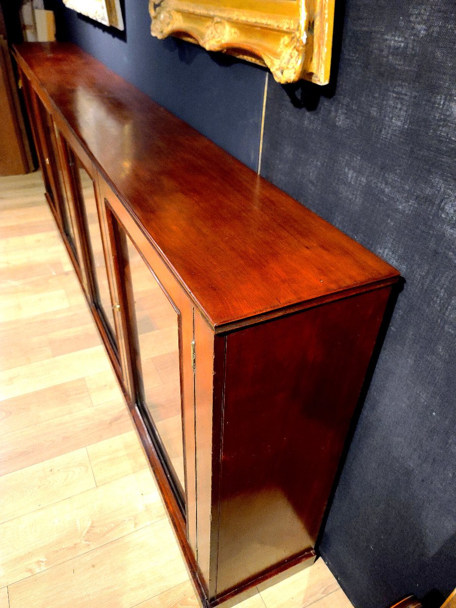 Low Mahogany Bookcase From The 19th Century. (316cm X 110cm)-photo-4